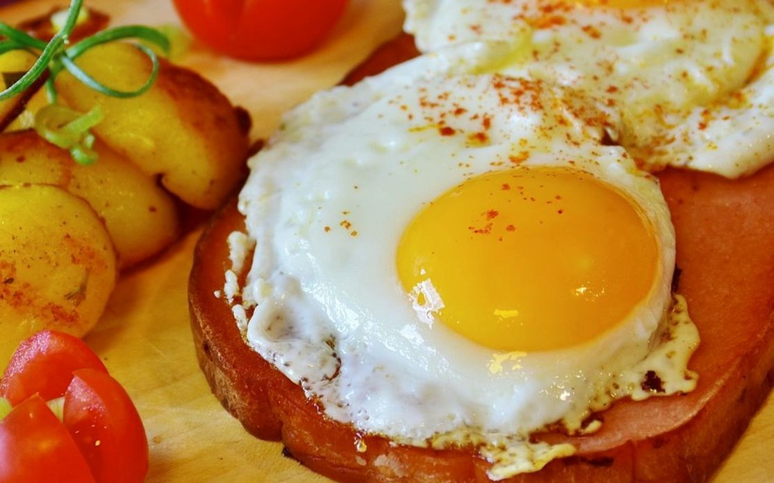 Una docena de huevos de granja frescos en caja de cartón reciclado